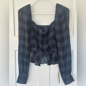 NWT Reformation Plaid Top